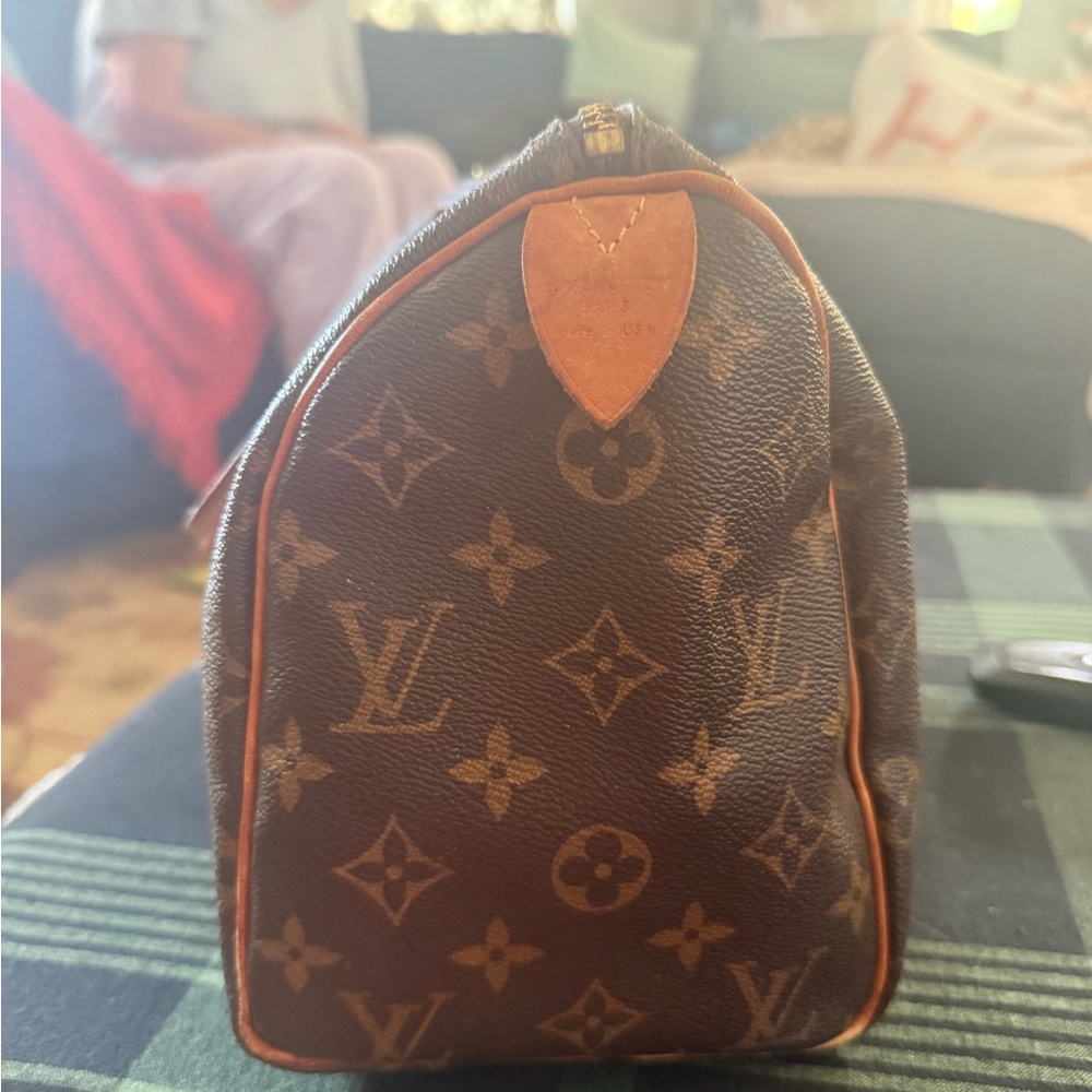 Brown Designer Monogram Handbag - Picture 3 of 5